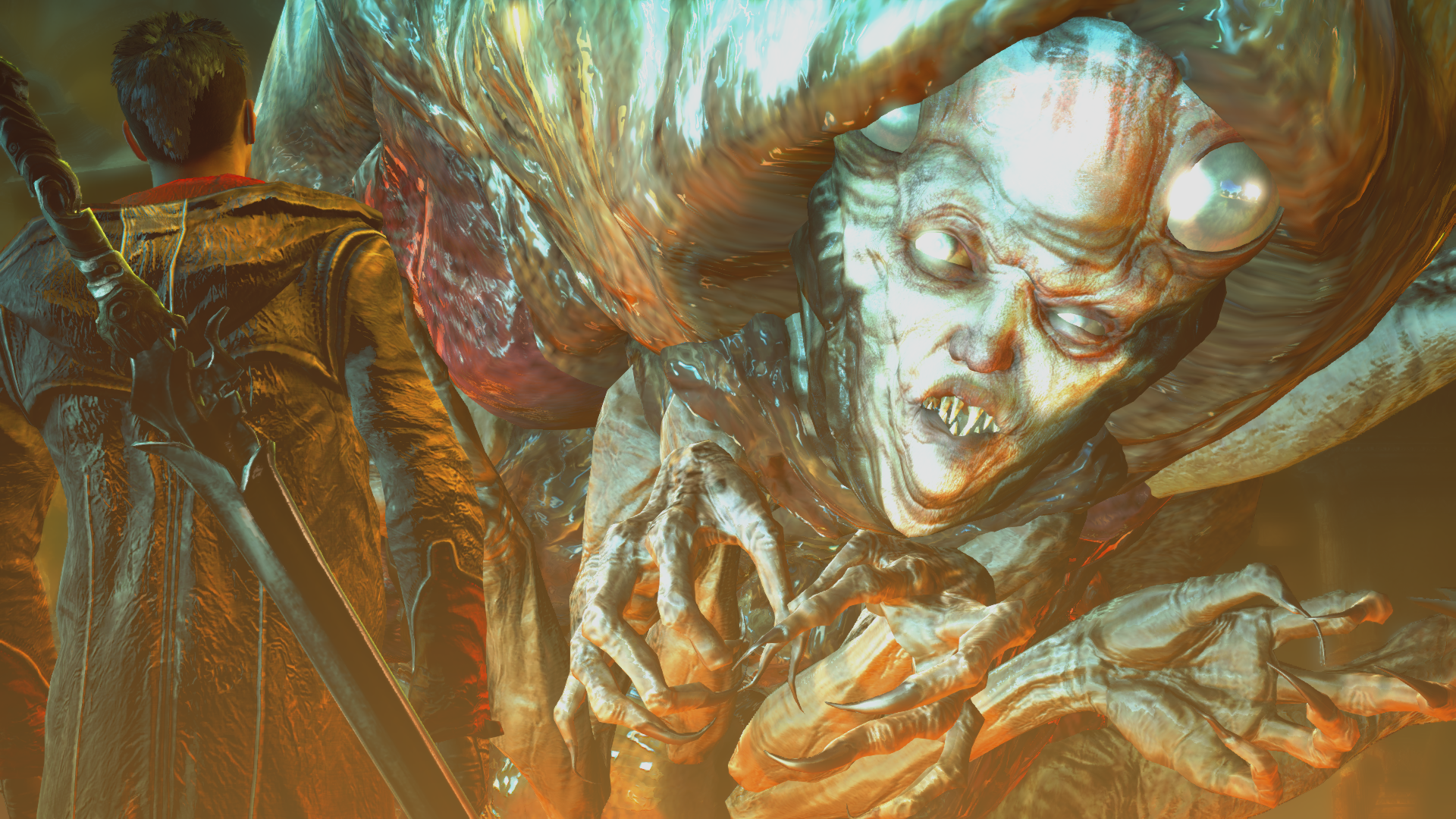 Image of Dante facing down the succubus boss.